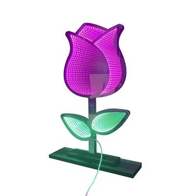40cm 크리스마스 로즈 LED 라이트 아크릴 마법 거울 크리스마스 장식 용품