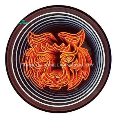맞춤형 광고 빛나는 단어 3D 현실적인 네온 빛과 함께 무한 거울 네온 표시