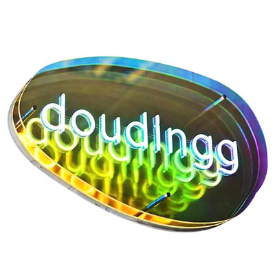 다층 거울 3D 네온 표지 거울 사용자 지정 색상 기울기 LED 로고 완벽