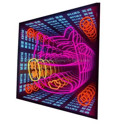 사용자 정의 디자인과 80lm / w 램프 빛 효율을 가진 3D 네온 심층 거울