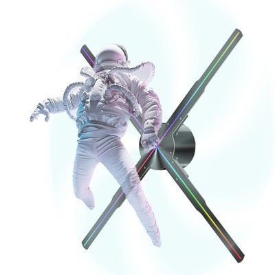 지하철 광고 3D 홀로그램 팬 SD 카드 APP 연결 및 재충전 배터리