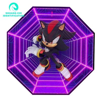 AC 전원 공급 장치 3D 홀로그램 팬 300000 시간 작동 기간 동안 무한 LED 거울
