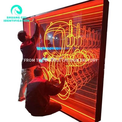 LED 광원 패션 기술 감각 HD 템퍼드 글래스 어비스 미러 네온 미러