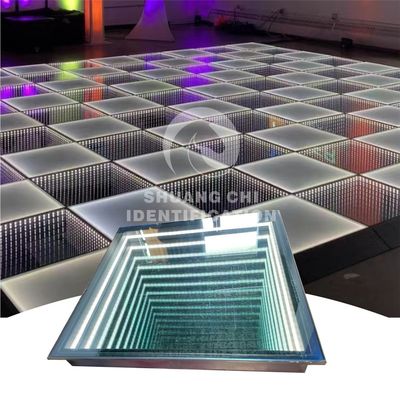 휴대용 3D 인피니티 LED 미러 디지털 타일 댄스 플로어 결혼식 및 파티용 빛