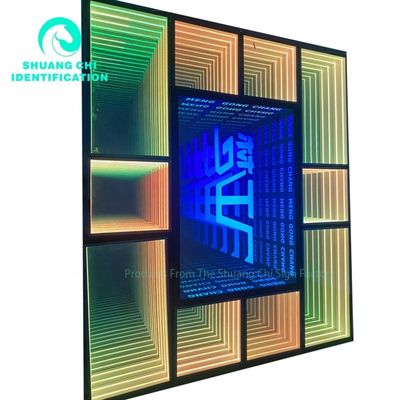 야외 3D LED 조명 바닥 웅덩이 거울 네온 웅덩이 마법 거울 크기 사용자 정의