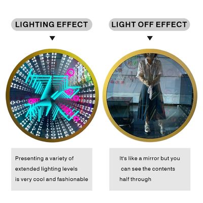 야외 3D LED 조명 바닥 웅덩이 거울 네온 웅덩이 마법 거울 크기 사용자 정의
