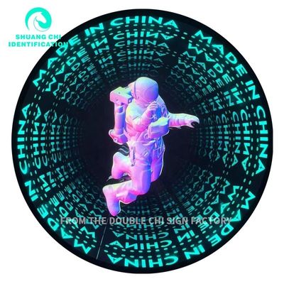 주문 두께 3D 네온 심층 거울 칸막이