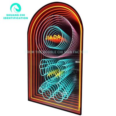 주문 두께 3D 네온 심층 거울 칸막이
