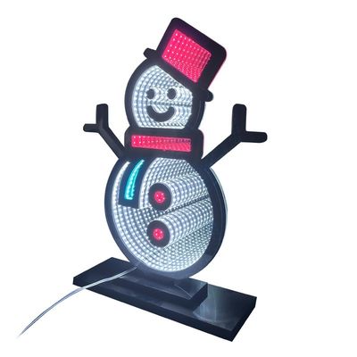 전원 코드 쌍면 무한도 거울 LED 라이트 아크릴 마법 거울 크리스마스 스노우맨