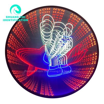 내구성 있는 금속 프레임 트렌디 커스터마이징 3D 미러 DJ 디스코 파티용 네온 댄스 플로어