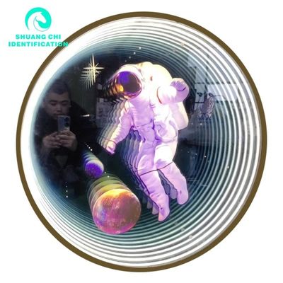 기술적인 빛과 그림자 3D 네온 어비스럴 미러 50x50 네온 미러