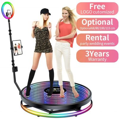 360 사진 부스 자동 스태블러 강 금속 온화 유리 LED 110-240V 입력 전압