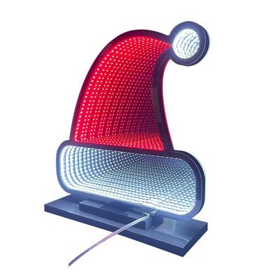 크리스마스 페스티벌 장식 40cm LED 네온 표지판 개인화 마법 3D 산타 모자