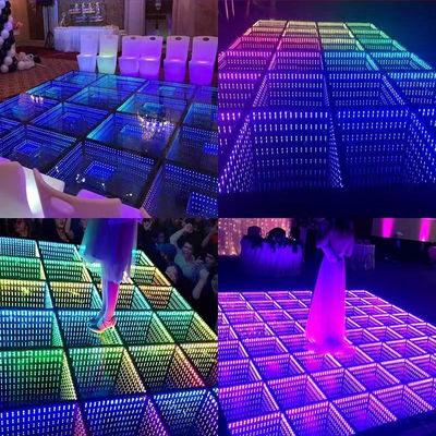 G/B/Y/RGB/RGB 3in1 스테이지 라이트 템퍼드 글래스 LED 댄스 플로어 웨딩