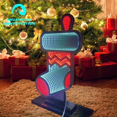 크리스마스 페스티벌 장식 40cm LED 네온 표지판 개인화 마법 3D 산타 모자
