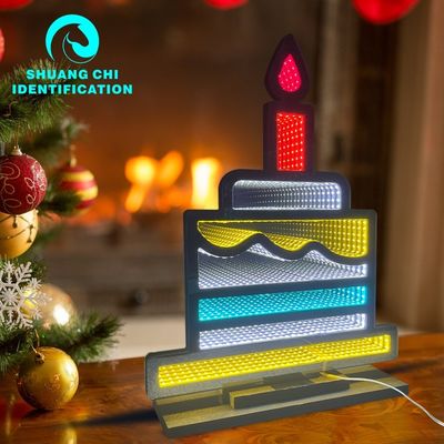 크리스마스 페스티벌 장식 40cm LED 네온 표지판 개인화 마법 3D 산타 모자
