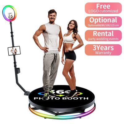 셀카 생일 프로프 LED 웨딩 및 이벤트 원격 제어 장치 360 사진 부스