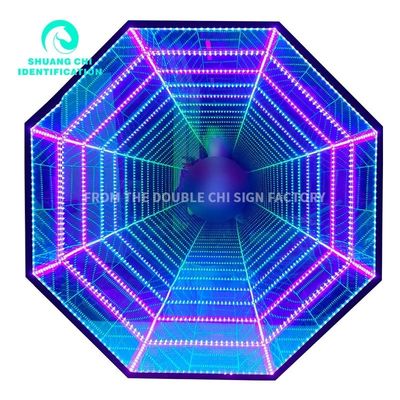 실내 야외 3D 미러 LED 벽 램프 네온 미러 2023 아이디어 장식