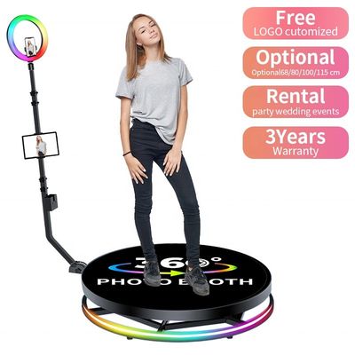 80-120CM 회전 스탠드 정사각형 LED 링 사진 부스