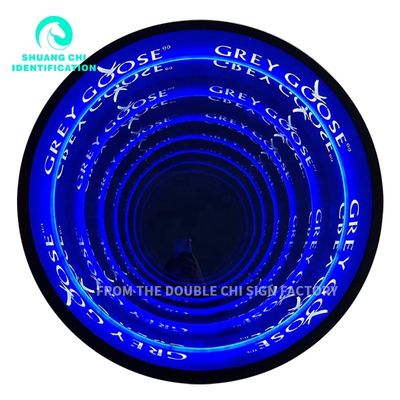 벽 나사 고정 설치 스테인리스 스틸 하우징 3D LED 어비스 미러 사용자 정의