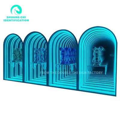 벽 나사 고정 설치 스테인리스 스틸 하우징 3D LED 어비스 미러 사용자 정의