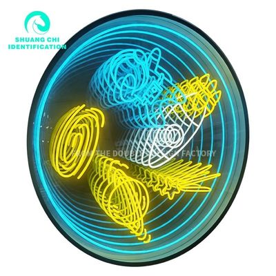 벽 나사 고정 설치 스테인리스 스틸 하우징 3D LED 어비스 미러 사용자 정의