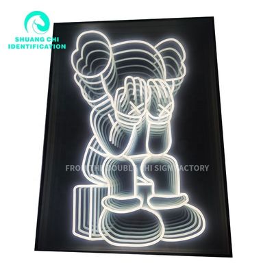 벽 나사 고정 설치 스테인리스 스틸 하우징 3D LED 어비스 미러 사용자 정의