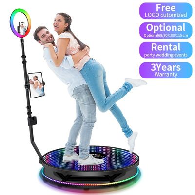 회전 스탠드 길이 80-120cm 루프 라이트와 360 비디오 카메라로 이벤트 사진 부스