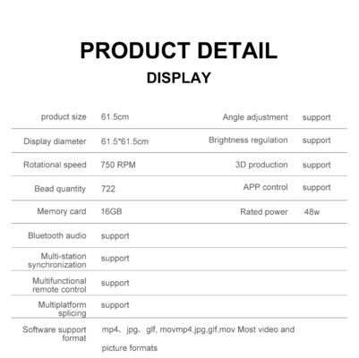 16Gb 카드 환기기 홀로그램 광고 LED 팬 디스플레이 3D 홀로그램 팬 OEM