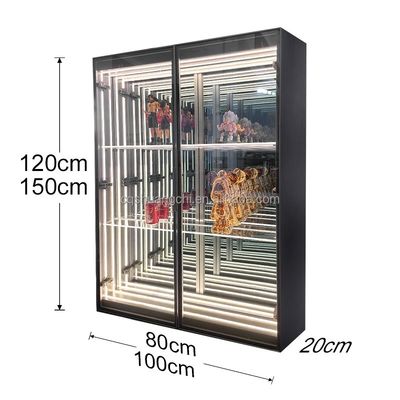 커스터마이징 컬러 LED 스트립 라이트 글래스 인피니티 미러 디스플레이 케이스 레고 모델