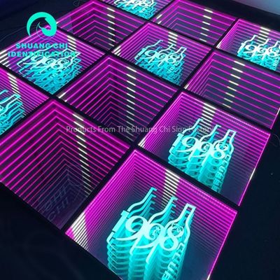 2023 최고의 제품 풍부한 색상 실내 3D 미러 DJ 디스코 파티를 위한 네온 댄스 플로어