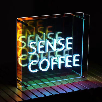 다층 거울 3D 네온 표지 거울 사용자 지정 색상 기울기 LED 로고 완벽