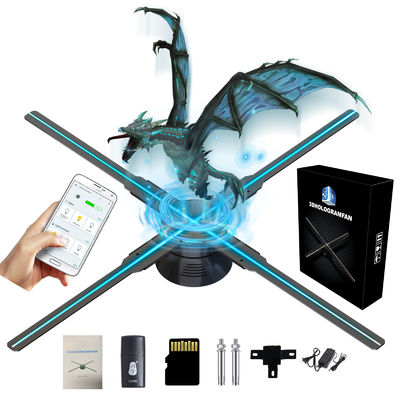 52cm 4 블레이드 홀로그램 광고 팬 고해상도 3D 홀로그램 기술 OEM