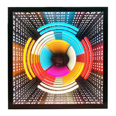 12V 커스텀 네온 사이니어 인피니티 미러 LED 로고 실내 장식용 다층 3d 댄스 플로어