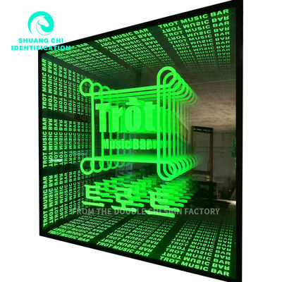 12V 커스텀 네온 사이니어 인피니티 미러 LED 로고 실내 장식용 다층 3d 댄스 플로어