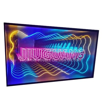 12V 커스텀 네온 사이니어 인피니티 미러 LED 로고 실내 장식용 다층 3d 댄스 플로어