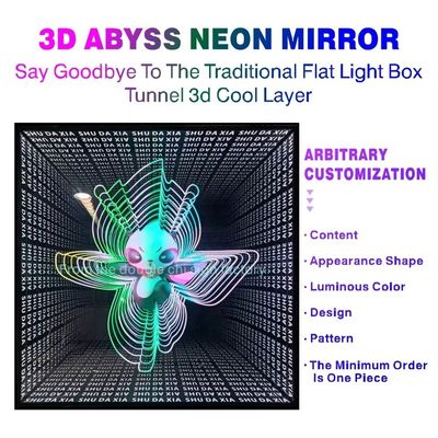 12V 커스텀 네온 사이니어 인피니티 미러 LED 로고 실내 장식용 다층 3d 댄스 플로어