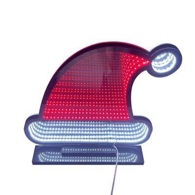 LED 빛 스트립 다층 거울 네온 절벽 거울 크리스마스 장식용 예술 표지판