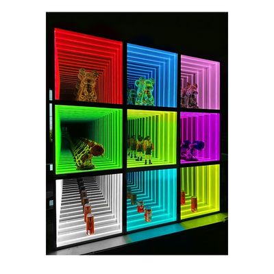 사용자 정의 가능한 색상 LED 유리 거울 디스플레이 케이스 현대 스타일 사용자 정의 와인 캐빈