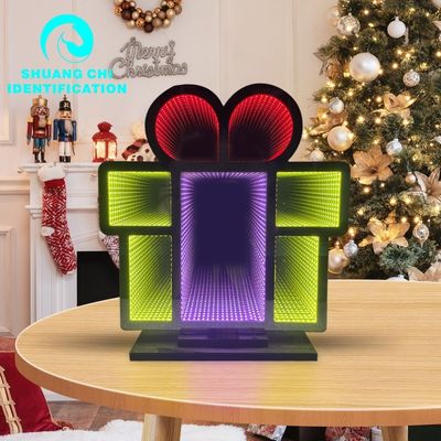 LED 빛 스트립 다층 거울 네온 절벽 거울 크리스마스 장식용 예술 표지판