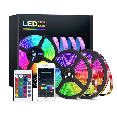 12V 50ft 15M 5050 RGB LED 스트립 음악 동기화 색상 변경 리모컨 및 앱 제어