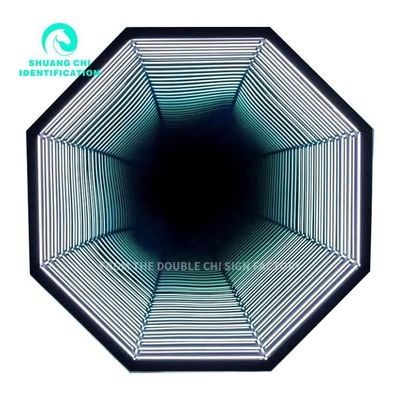 컬러 LED 3D 네온 벽 무한 미러 터널 가정 장식 디자인 제작