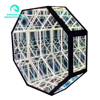 컬러 LED 3D 네온 벽 무한 미러 터널 가정 장식 디자인 제작