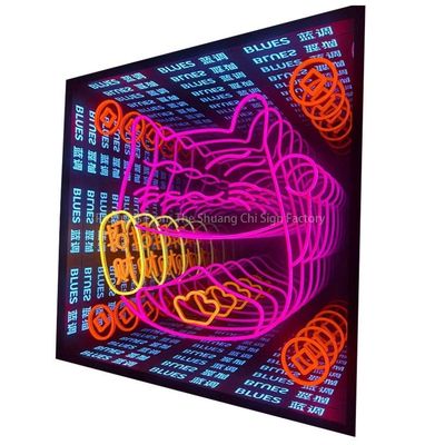 무한 거울 3D 사용자 지정 LED 네온 표지판으로 공간을 변화시켜 창의성을 포용하십시오