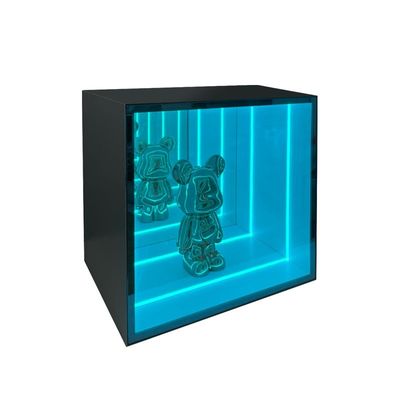 실내 외관 벽에 매달린 LED 색상 변경 빛 장식 어브리스 무한도 거울 표시 거울 캐비닛