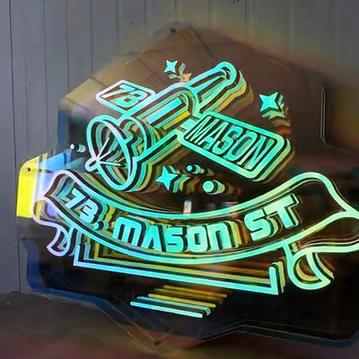 커스터마이징 할 수있는 색상 3D LED 인피니티 효과 거울 빛 유리 소재로 네온 표지판