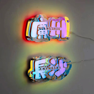 커스터마이징 할 수있는 색상 3D LED 인피니티 효과 거울 빛 유리 소재로 네온 표지판