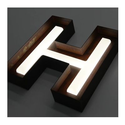 높은 밝기 LED 빛 스테인리스 스틸 백라이트 아크릴 3d 조명 문자 로고 표지