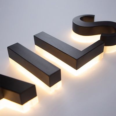 높은 밝기 LED 빛 스테인리스 스틸 백라이트 아크릴 3d 조명 문자 로고 표지