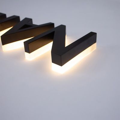 높은 밝기 LED 빛 스테인리스 스틸 백라이트 아크릴 3d 조명 문자 로고 표지